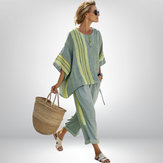 Jacinta | Conjunto boho a rayas