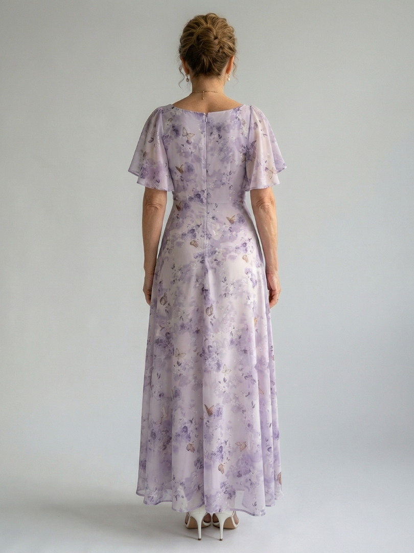 Ivet | Vestido midi con mangas de volante
