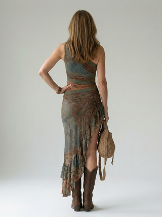 Luisa | Vestido midi drapeado