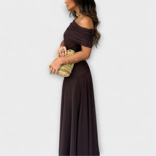 Louka | Vestido maxi de un hombro