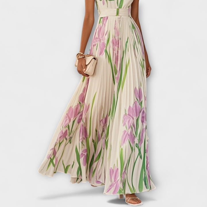 Neus | Vestido maxi de gasa floral