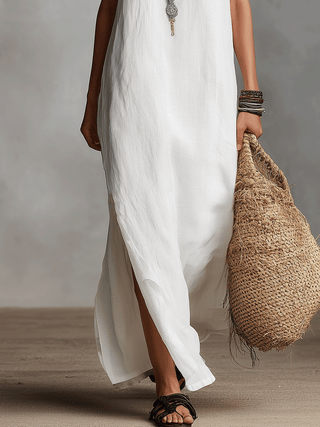 Liliana | Vestido maxi blanco sin mangas