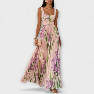 Neus | Vestido maxi de gasa floral