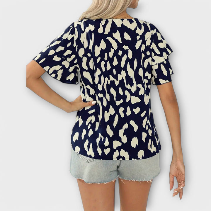 Nerea | Blusa de leopardo con cuello redondo