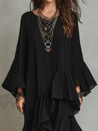 Fausta | Vestido midi boho asimétrico