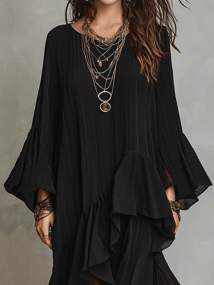Fausta | Vestido midi boho asimétrico