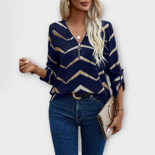 Karina | Blusa elegante con cremallera