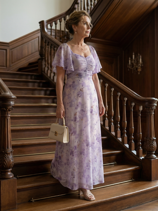 Ivet | Vestido midi con mangas de volante
