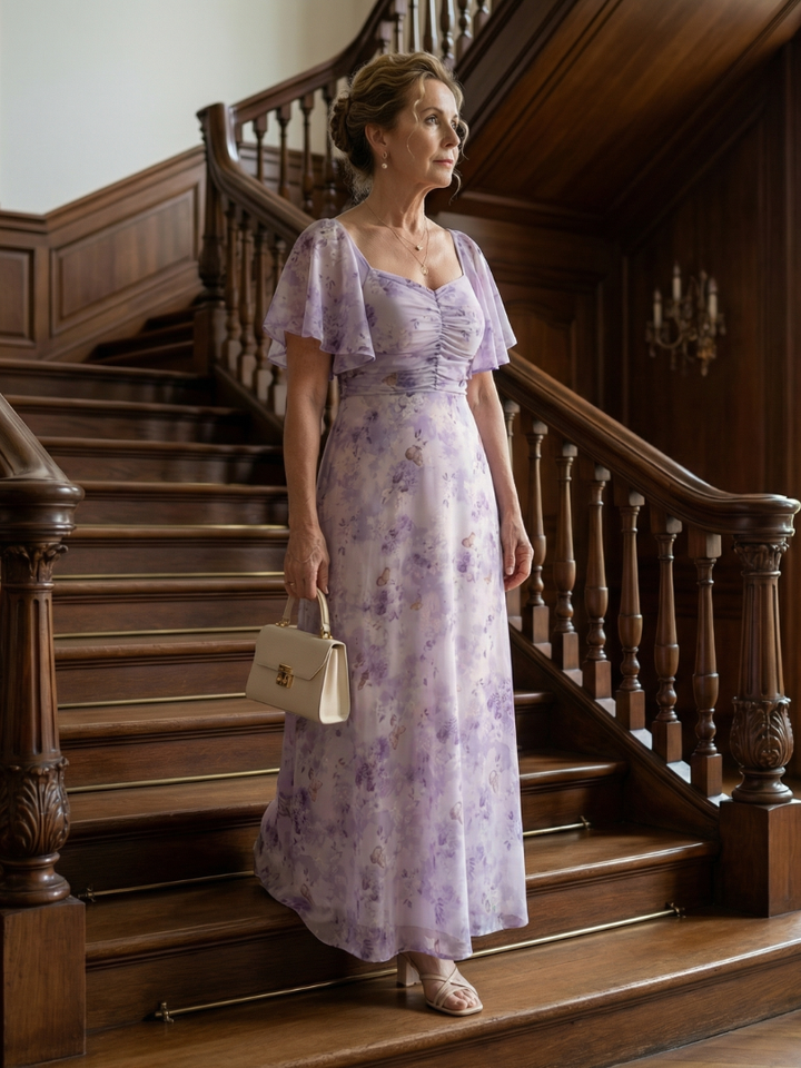 Ivet | Vestido midi con mangas de volante