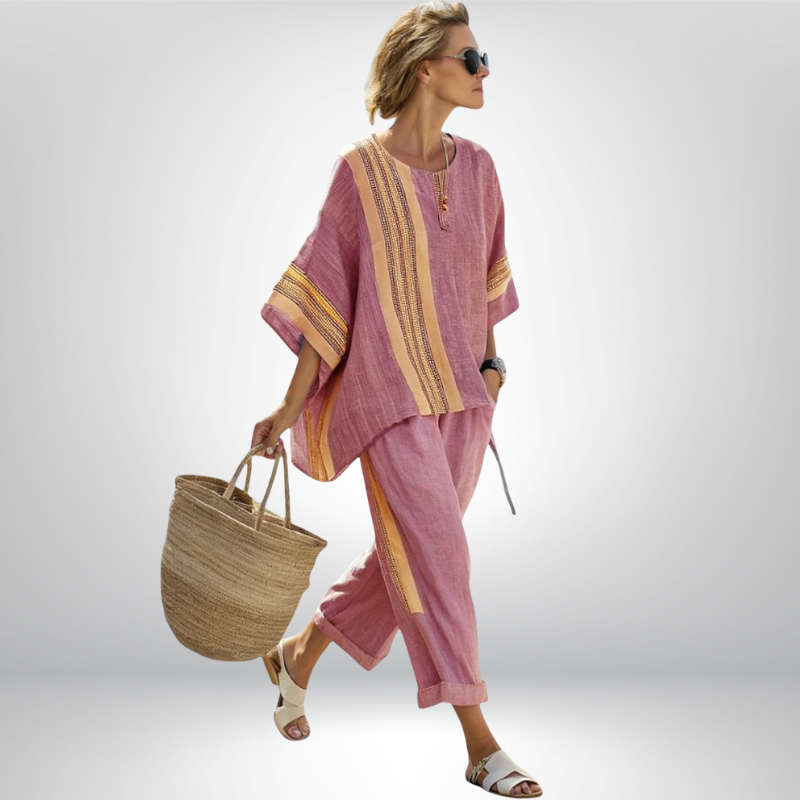 Jacinta | Conjunto boho a rayas