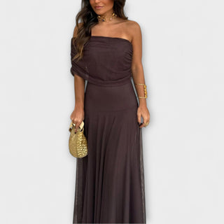 Louka | Vestido maxi de un hombro