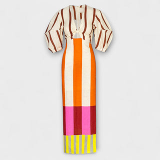 Kaya | Vestido maxi con mangas globo
