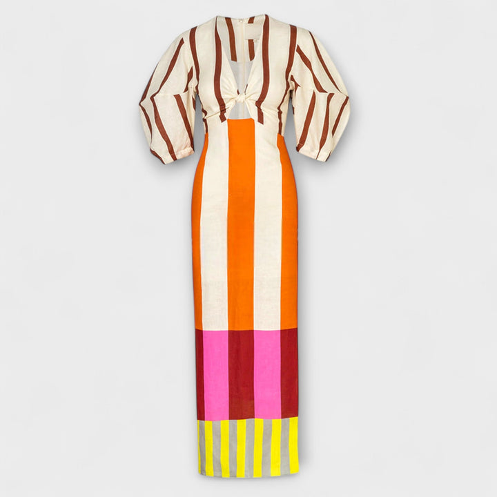 Kaya | Vestido maxi con mangas globo