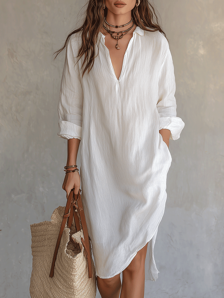 Kattalin | Vestido midi blanco boho