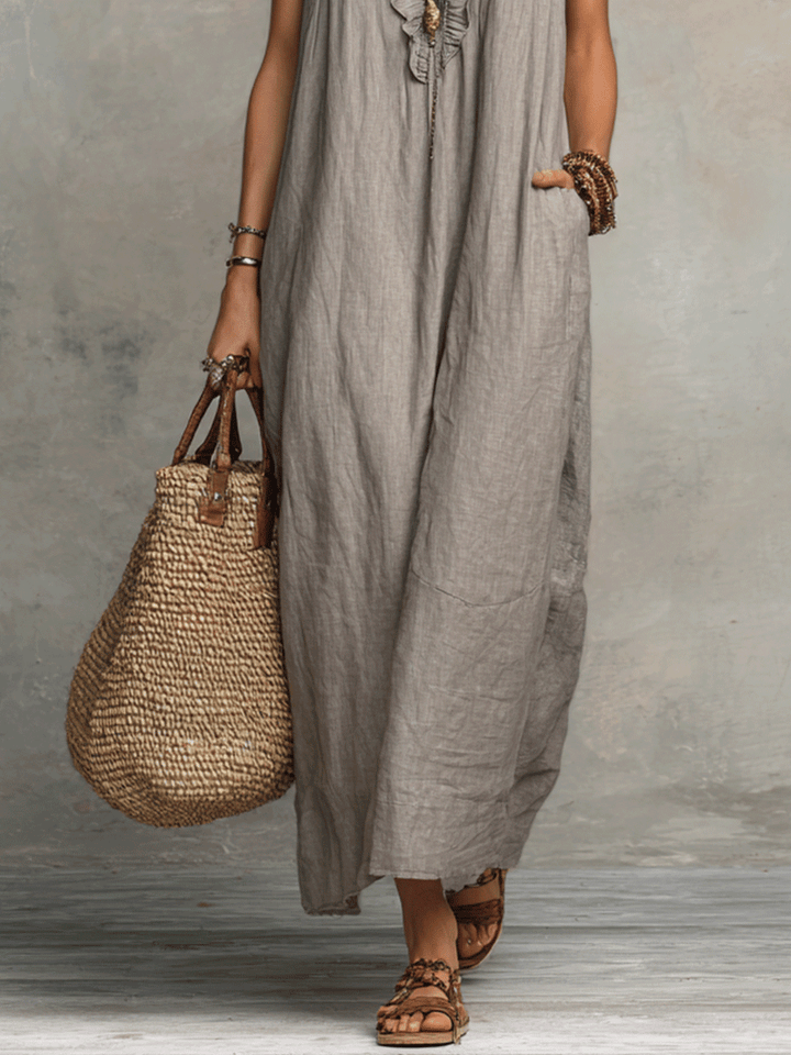 Oriane | Vestido maxi boho con escote en V