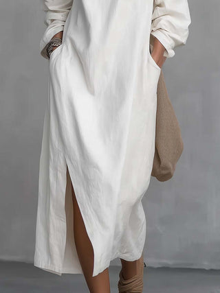 Iraide | Vestido midi de un hombro con abertura