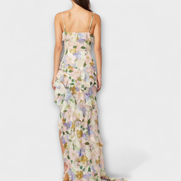 Indie | Vestido con volantes estampado