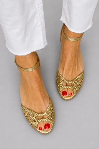 Wanda | Sandalias trenzadas doradas