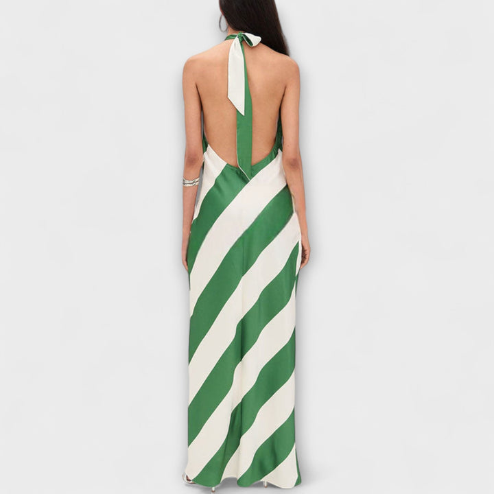 Marlowe | Vestido maxi de rayas con espalda descubierta