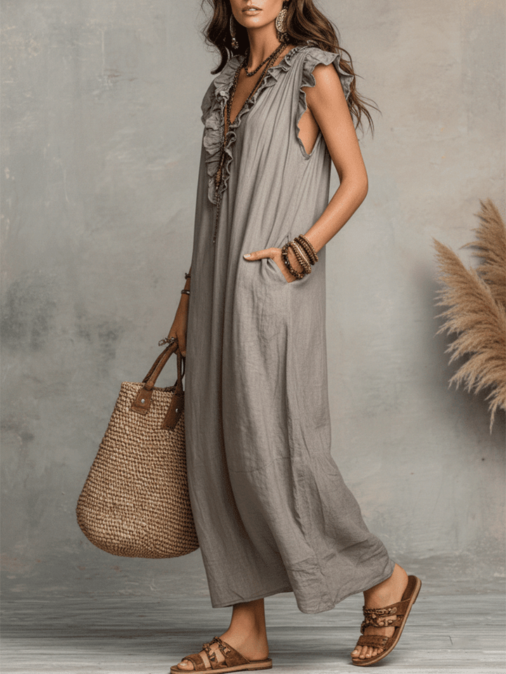 Oriane | Vestido maxi boho con escote en V