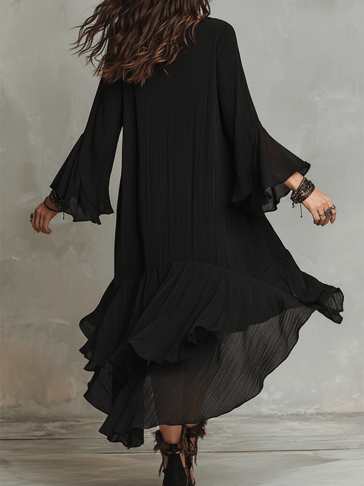 Fausta | Vestido midi boho asimétrico