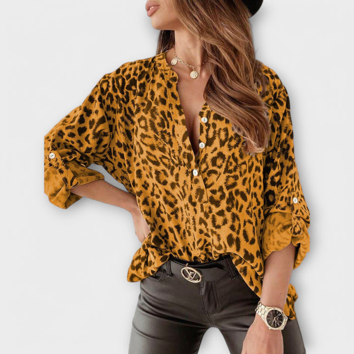 Cleo | Blusa con estampado de leopardo