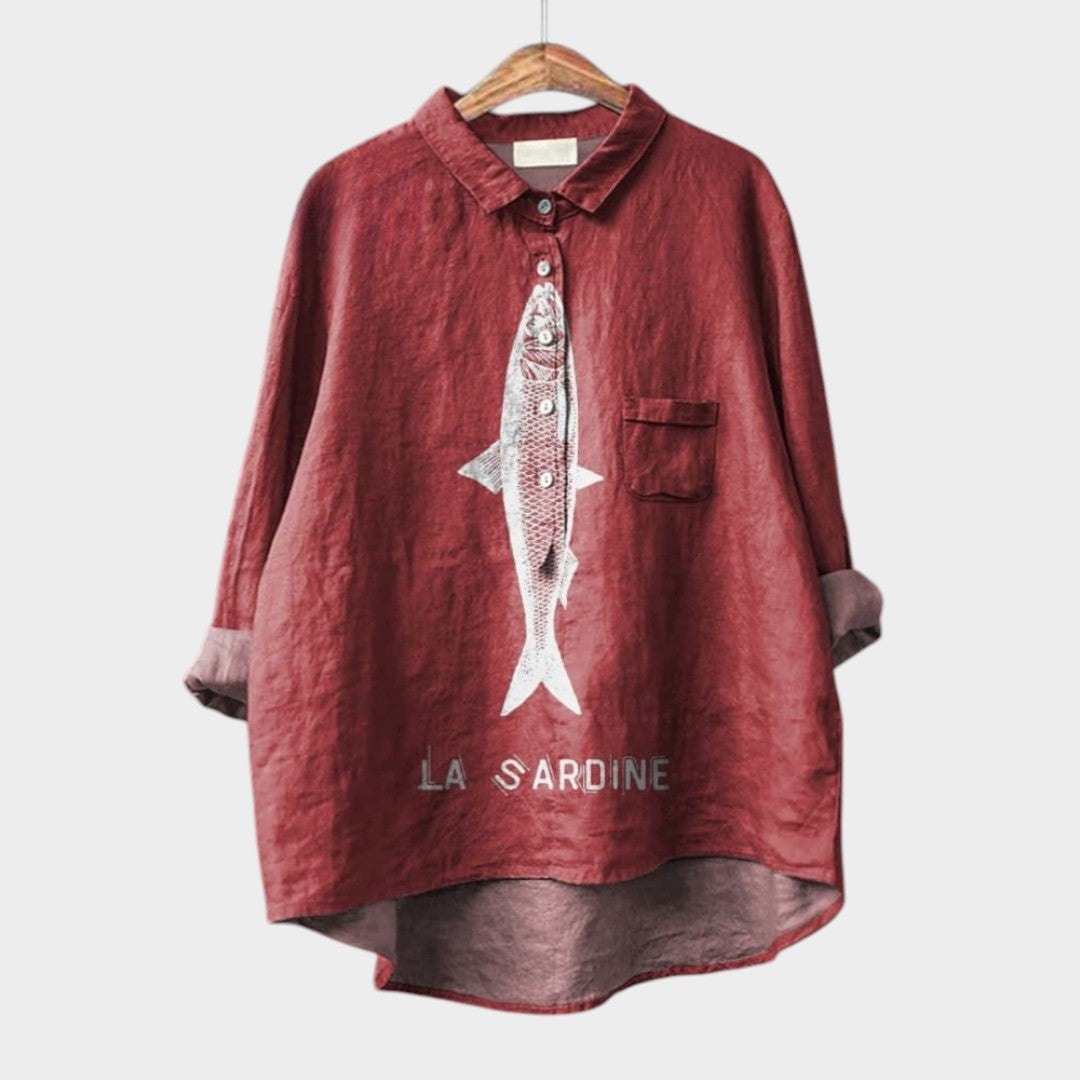 Rufina | Blusa de lino estampada