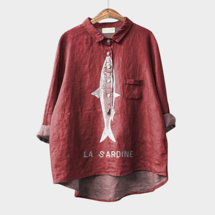 Rufina | Blusa de lino estampada