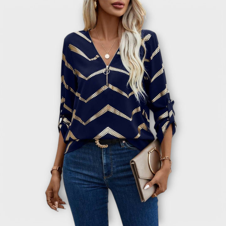 Karina | Blusa elegante con cremallera
