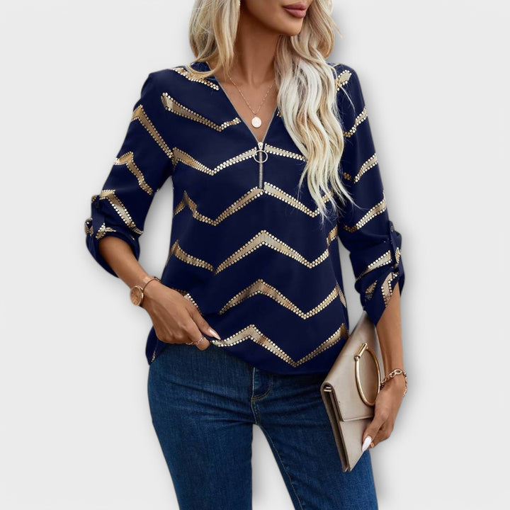 Karina | Blusa elegante con cremallera