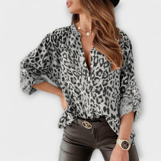 Cleo | Blusa con estampado de leopardo