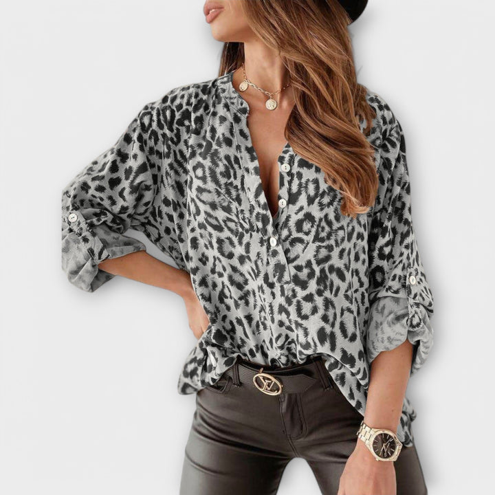 Cleo | Blusa con estampado de leopardo