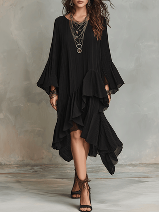 Fausta | Vestido midi boho asimétrico