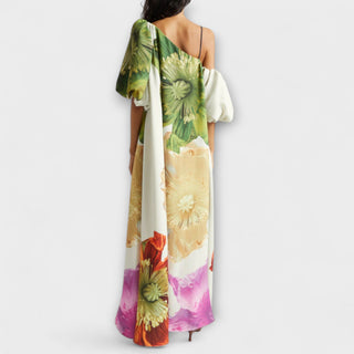 Melodía | Vestido maxi floral asimétrico