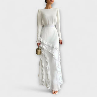 Fallon | Vestido largo con volantes