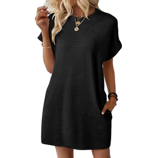 Elena – Vestido de Verano Minimalista con Cuello Redondo