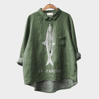 Rufina | Blusa de lino estampada