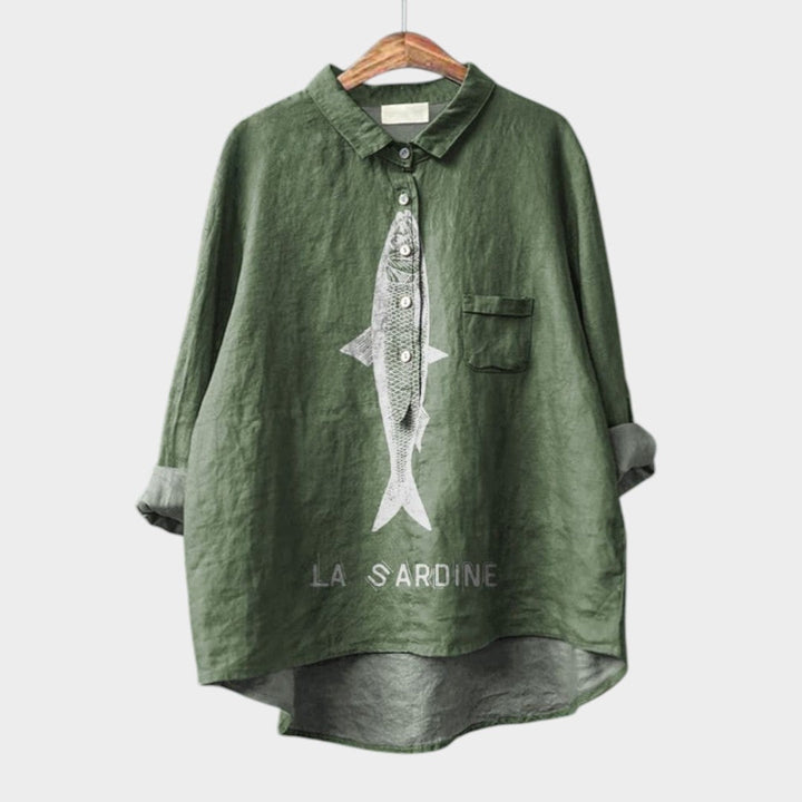 Rufina | Blusa de lino estampada