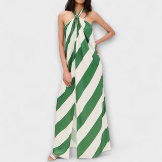 Marlowe | Vestido maxi de rayas con espalda descubierta