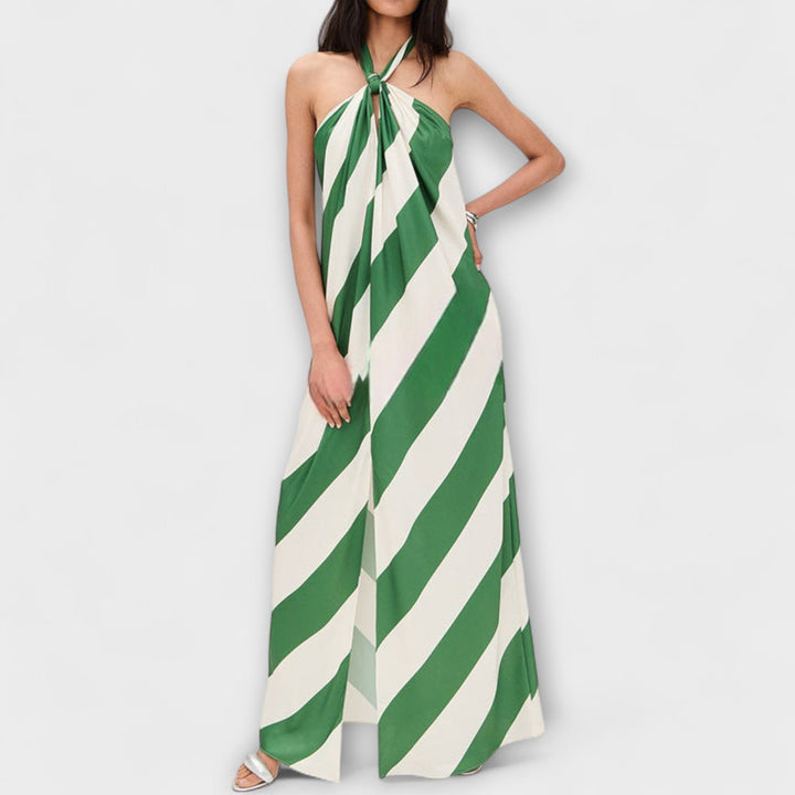 Marlowe | Vestido maxi de rayas con espalda descubierta