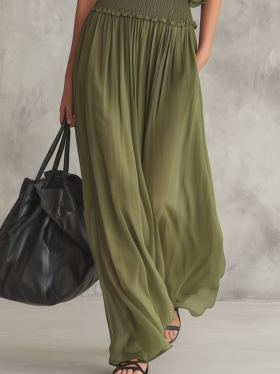 Josefa | Vestido maxi con cintura fruncida
