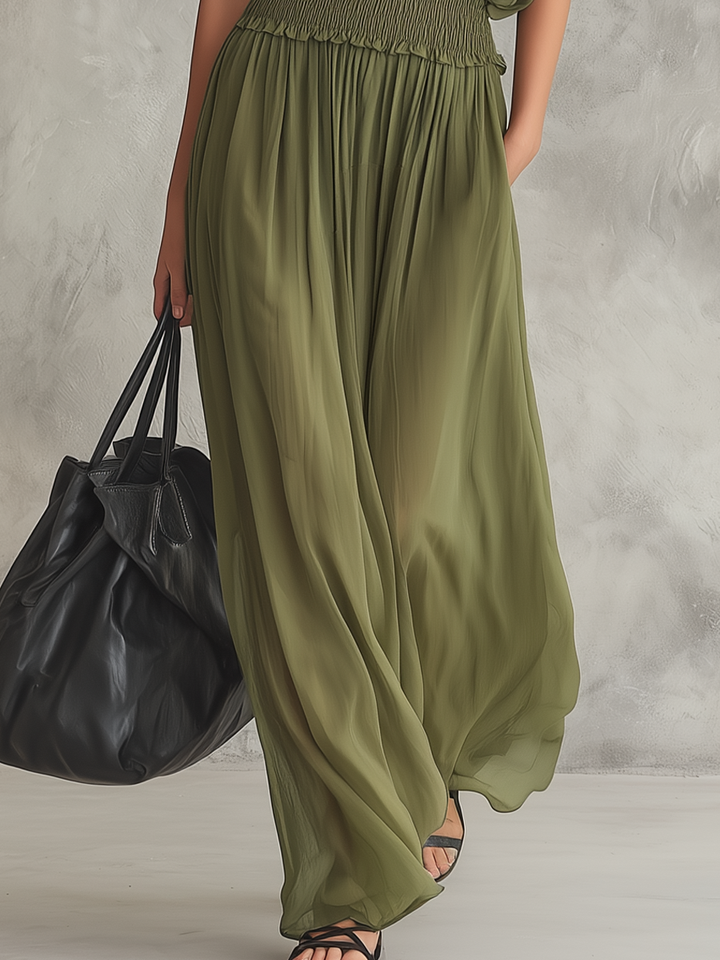 Josefa | Vestido maxi con cintura fruncida