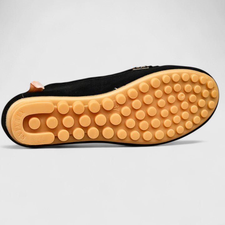 Eulalia | Mocasín turquesa con costuras decorativas