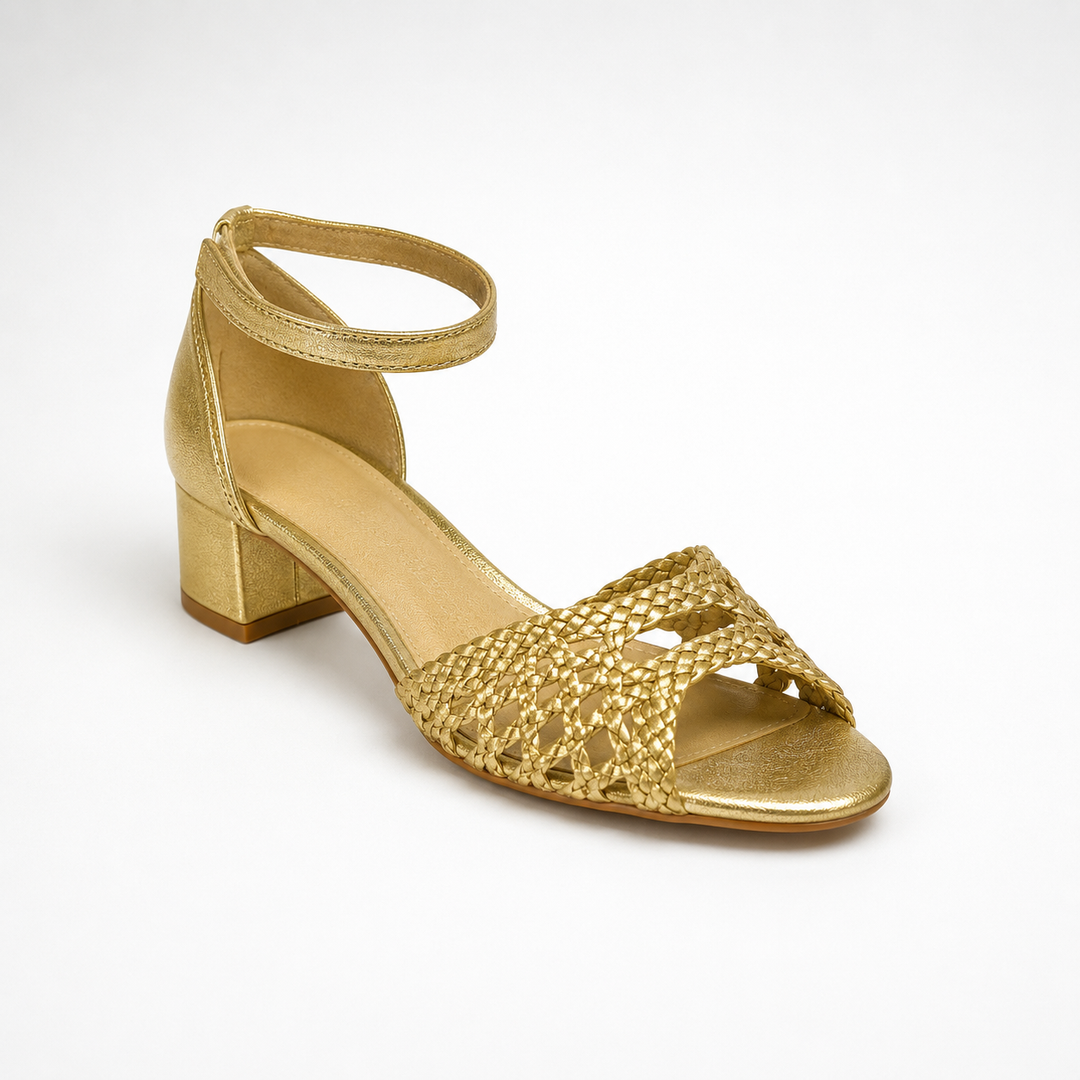 Wanda | Sandalias trenzadas doradas