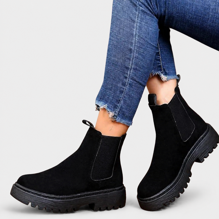 Delia | Botines de terciopelo con plataforma