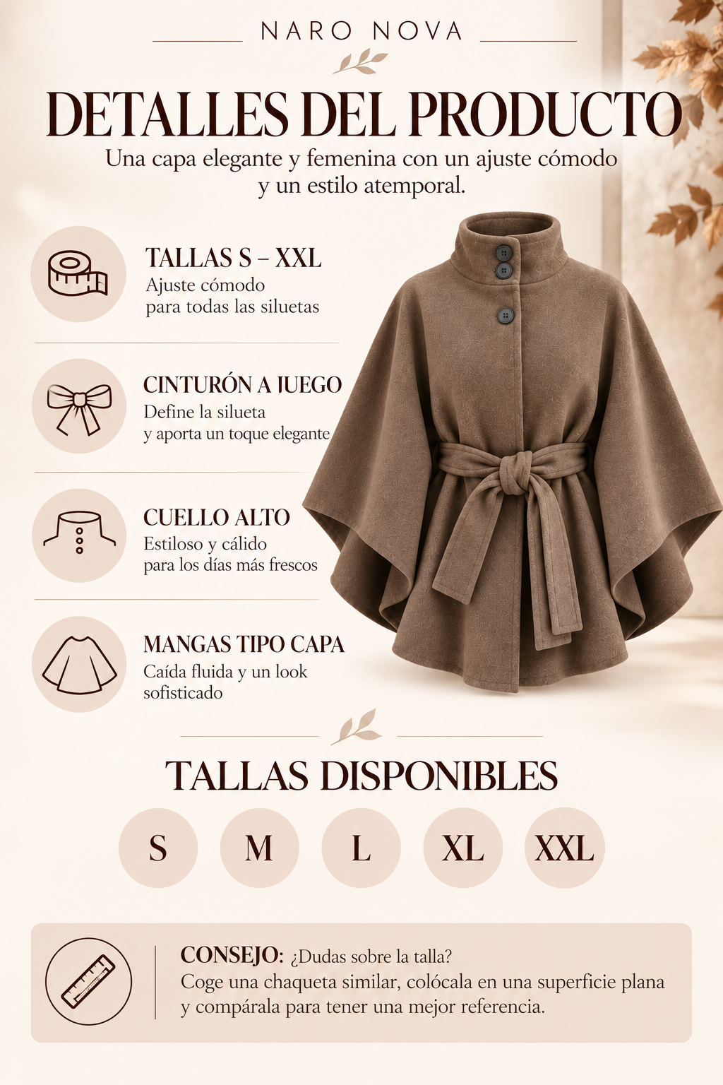 Chaira | Poncho suelto con cinturón