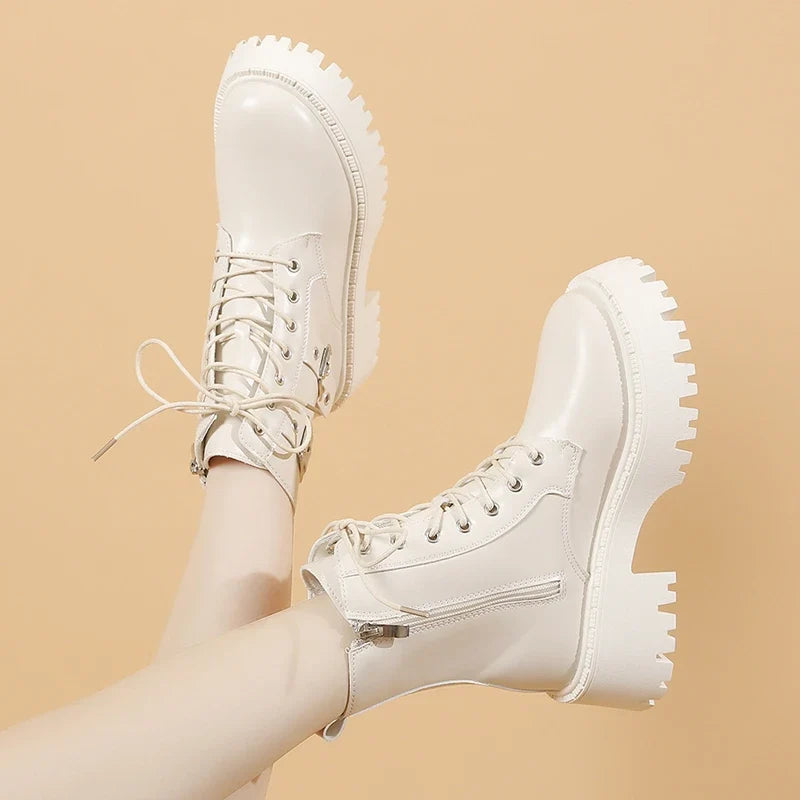 Flor | Botines de plataforma con cordones