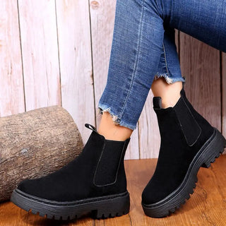 Delia | Botines de terciopelo con plataforma