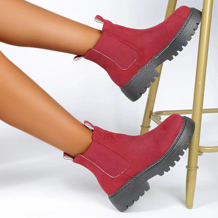Delia | Botines de terciopelo con plataforma