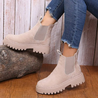 Delia | Botines de terciopelo con plataforma